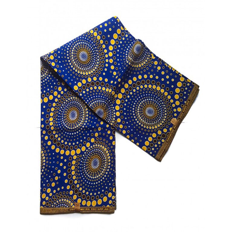 Blue Circular Whirl African Print Fabric