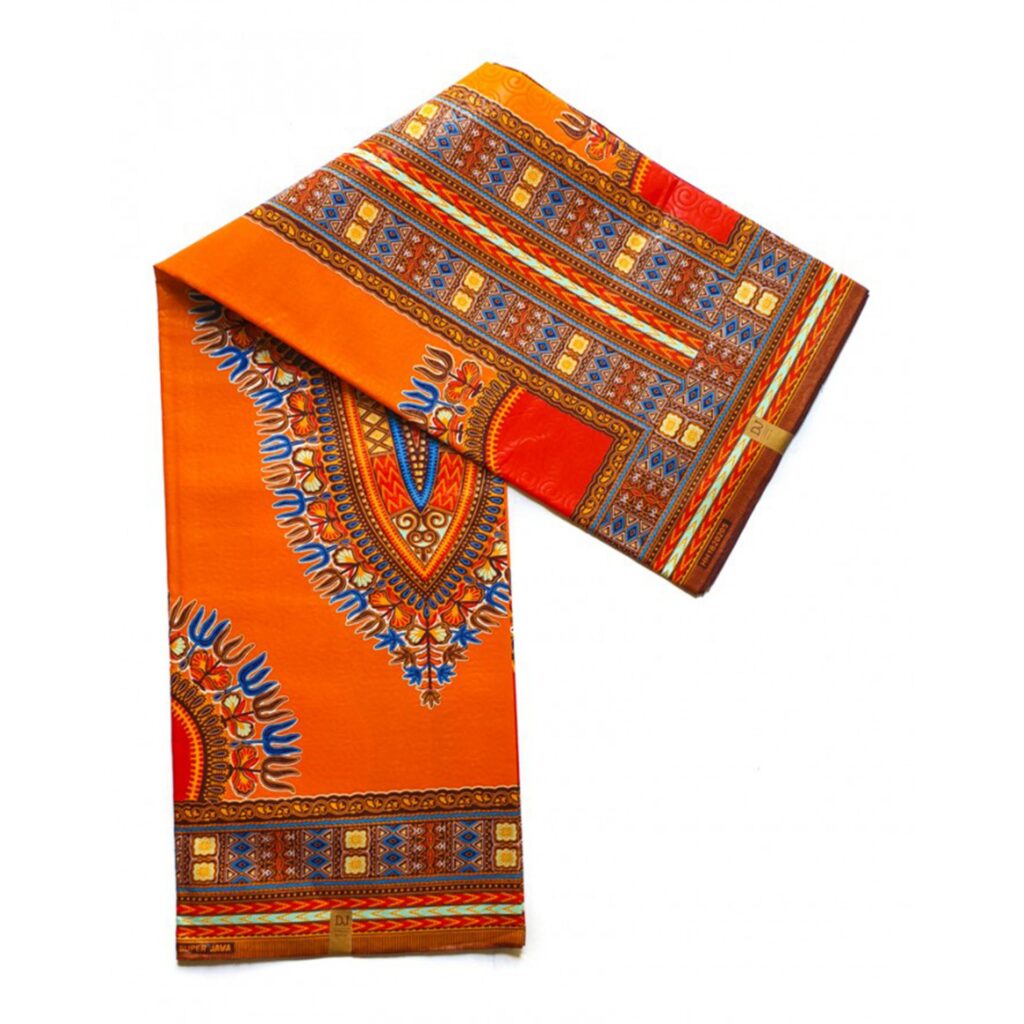 Orange Dashiki African Print Fabric