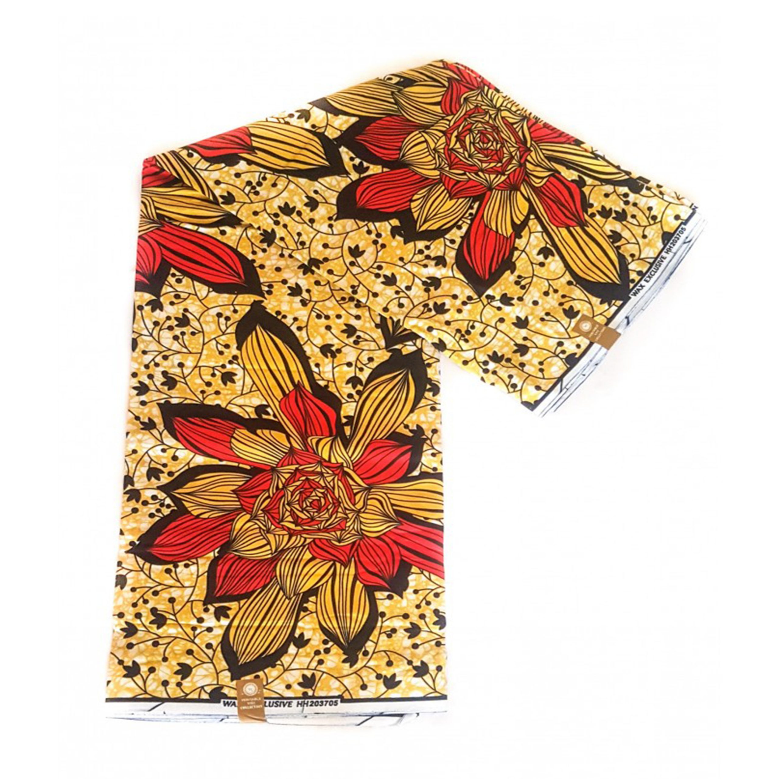 Gold Petals African Print Fabric