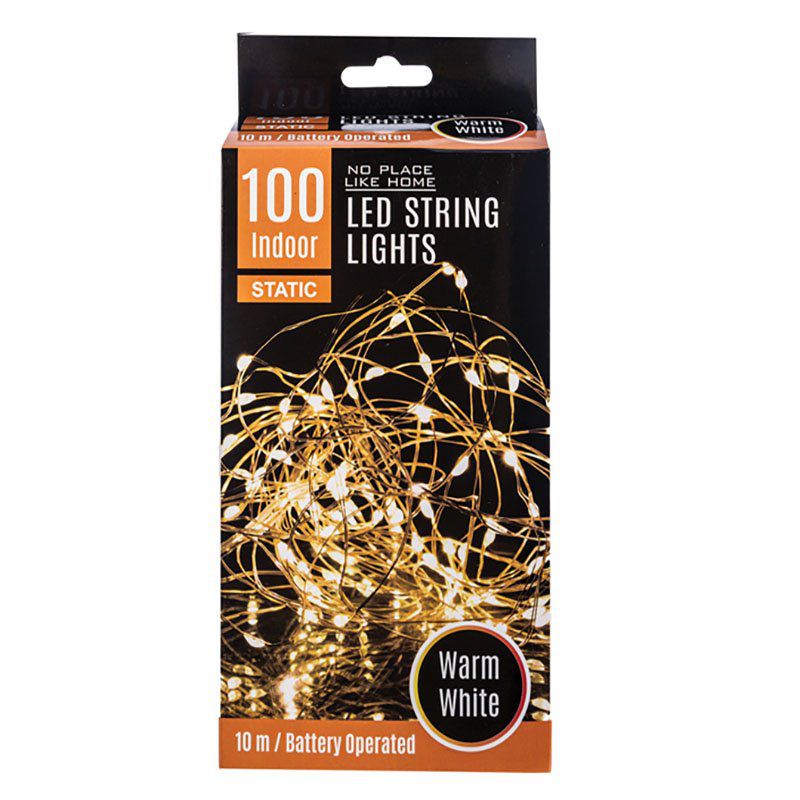 Bulk Pack x 2 Light Fairy LED-100x Warm White 10m Battery Operated