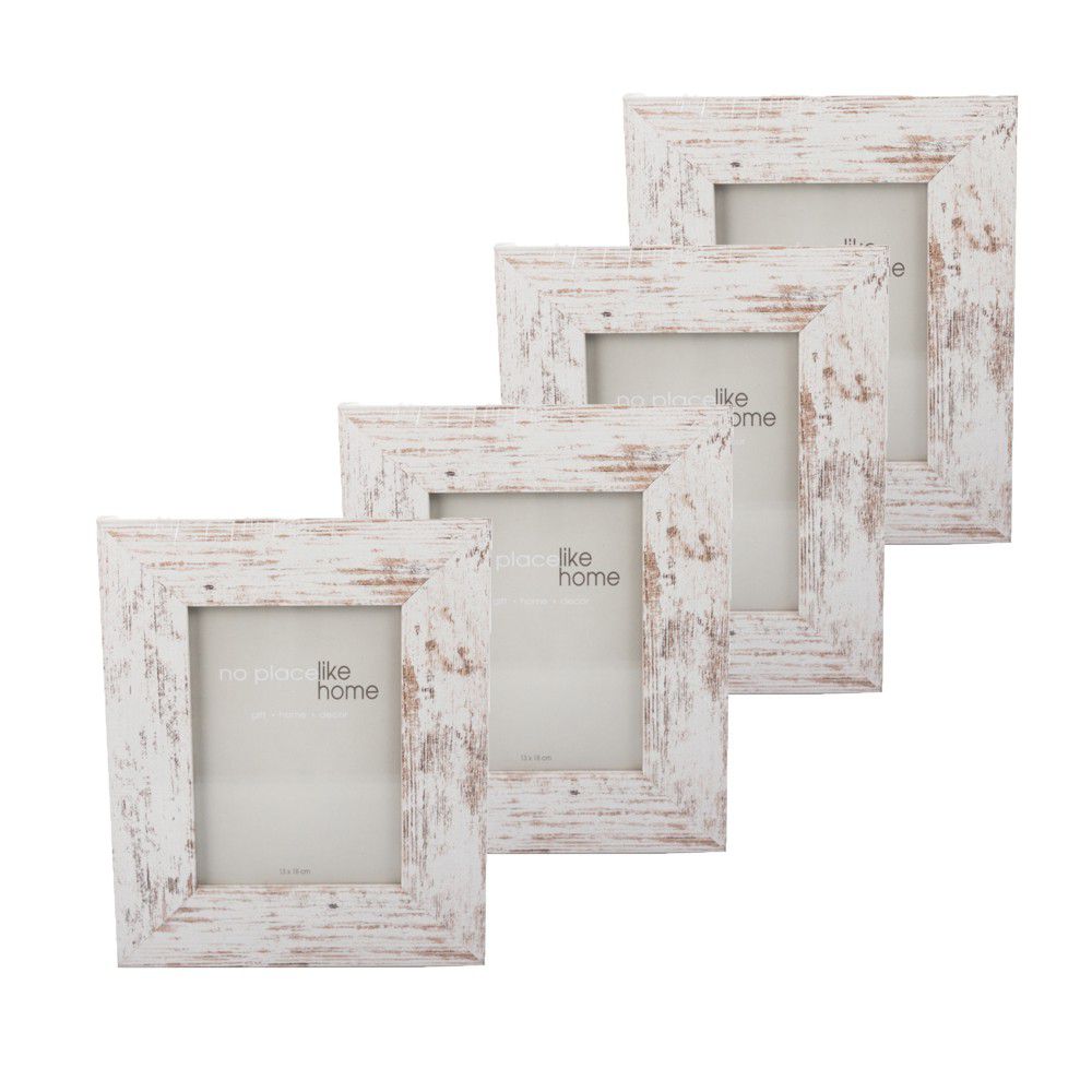 SkyDeals Photo Frames Distressed White - 4 Pack (13 x 18cm)