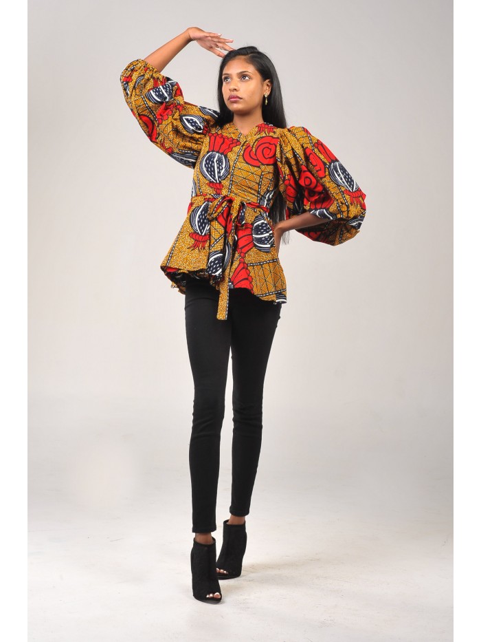 Izimbiza Peplum Wrap Top