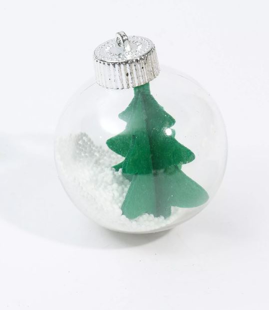 Tree Snowglobe Bauble, 8cm
