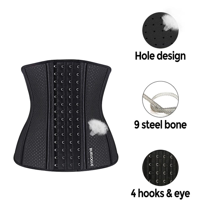 9 Steel Bone Latex Breathable Waist Trainer no
