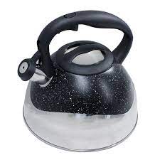3 Liter Stove Top Whistling Kettle - Speckled & Polished S. Steel Finish