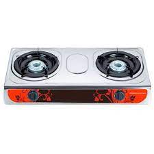 Stainless Steel Two Burner Auto Ignition LP Gas Stove - Flower