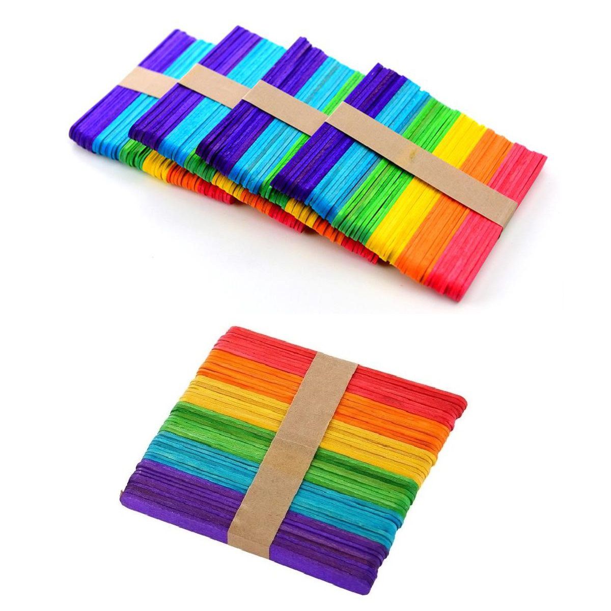 Art & Craft Colour Wooden Lolly Sticks 250 Piece Pack