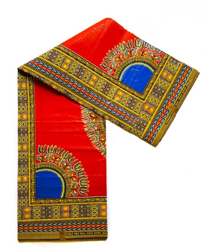 Red Dashiki African Print Fabric