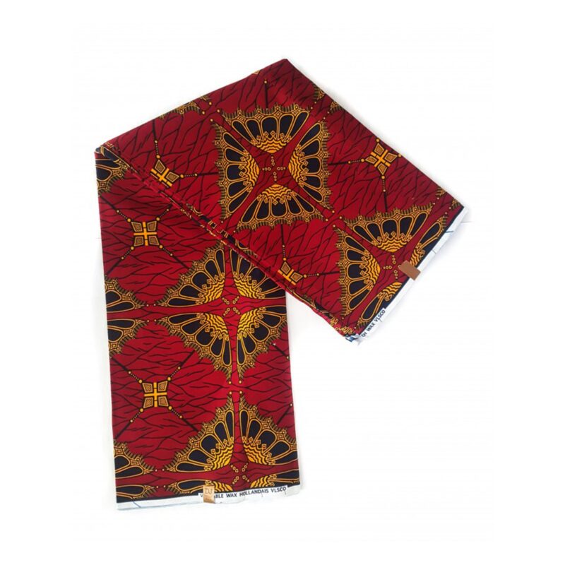 Red Sekhele African Print Fabric