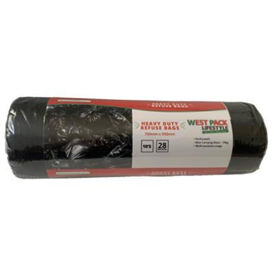 Heavy Duty Refuse Black Bags 750x950mm 10s