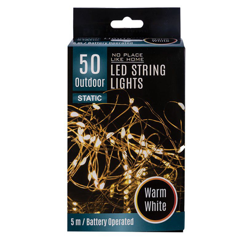 Bulk Pack x 2 Light Fairy LED-50x Warm White 5m Out Door Battery Operated