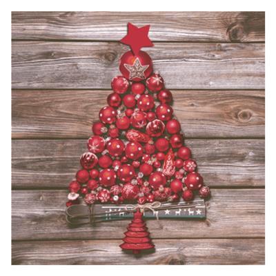 3ply Luncheon Red Christmas Tree 20s