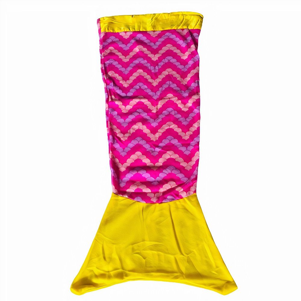 Soft Mermaid Tail Blanket For Kids - Pink and Yellow
