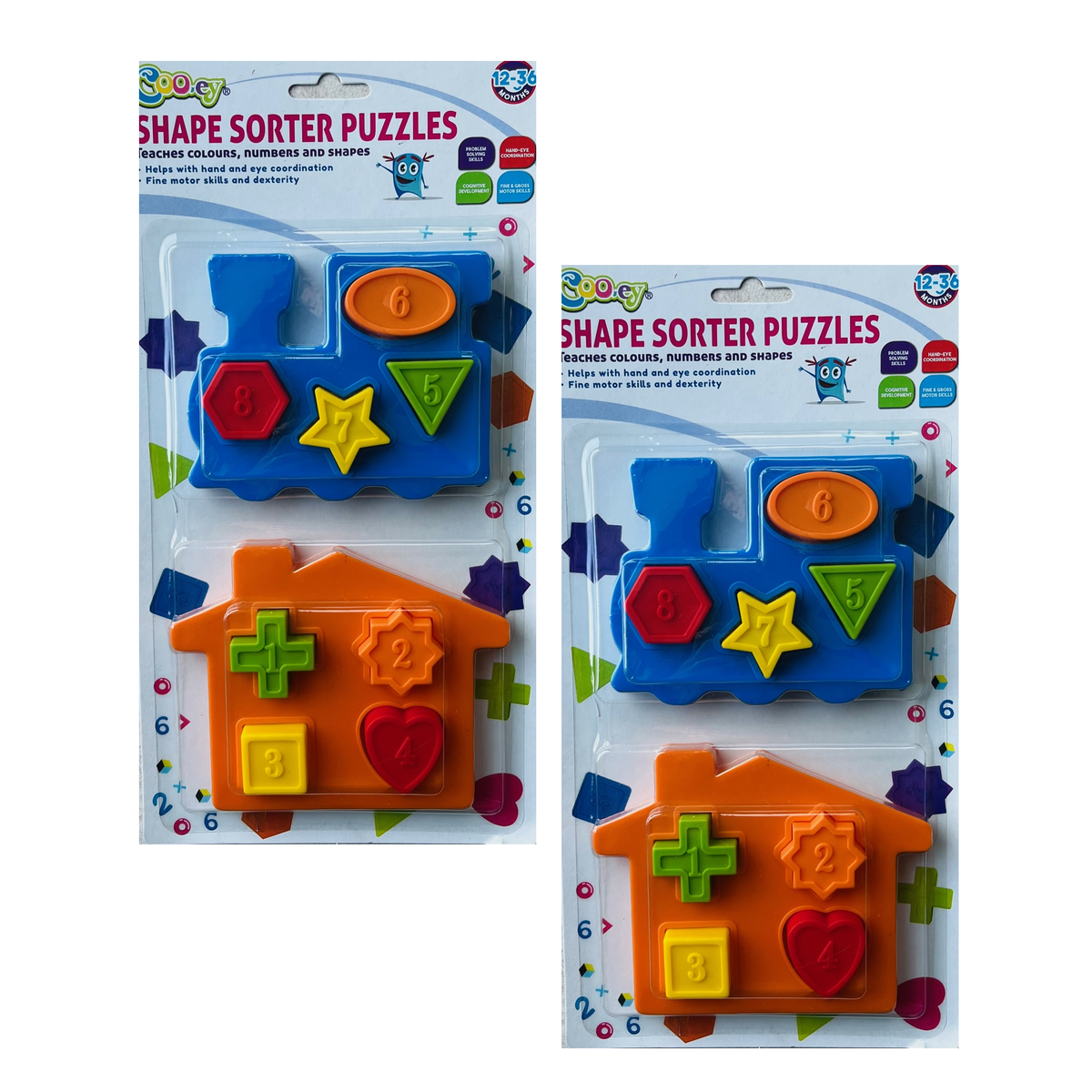 Baby Shape Sorter Puzzles (2 Piece) Set of 2