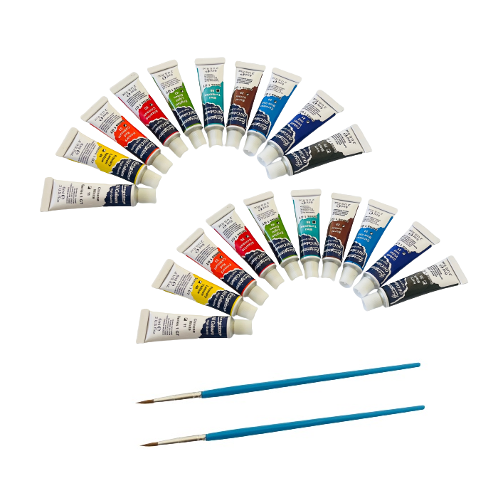 Arts & Crafts Oil Paint Set Tubes 6ml - 10 Colours (Pack of 2)