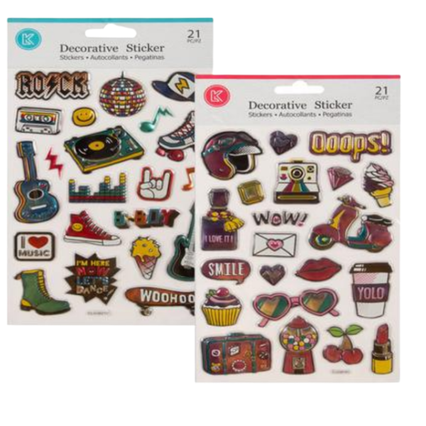Embossed Puffy Foil Stickers