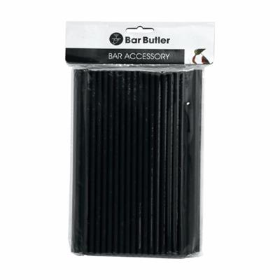 Bar Butler Paper Straws 6mm Black 100pc