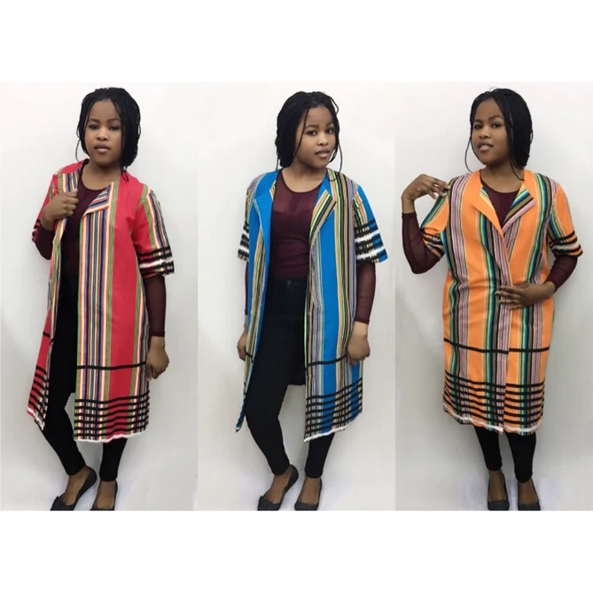 African Print Short Sleeve Ankara Coat