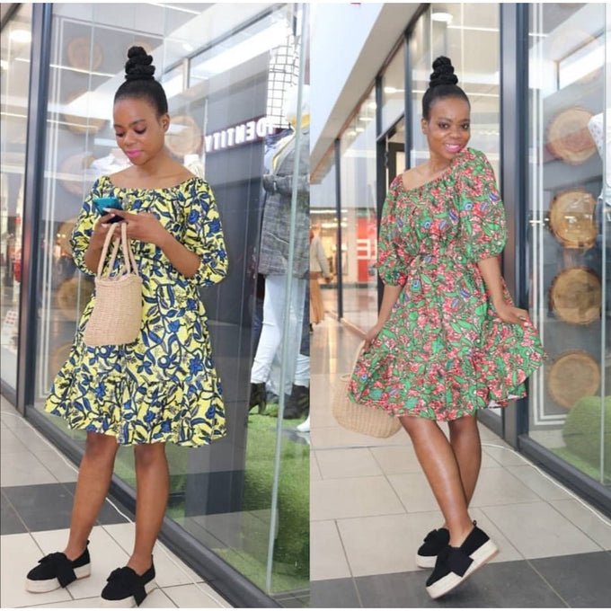 Off Shoulder Ankara Dress