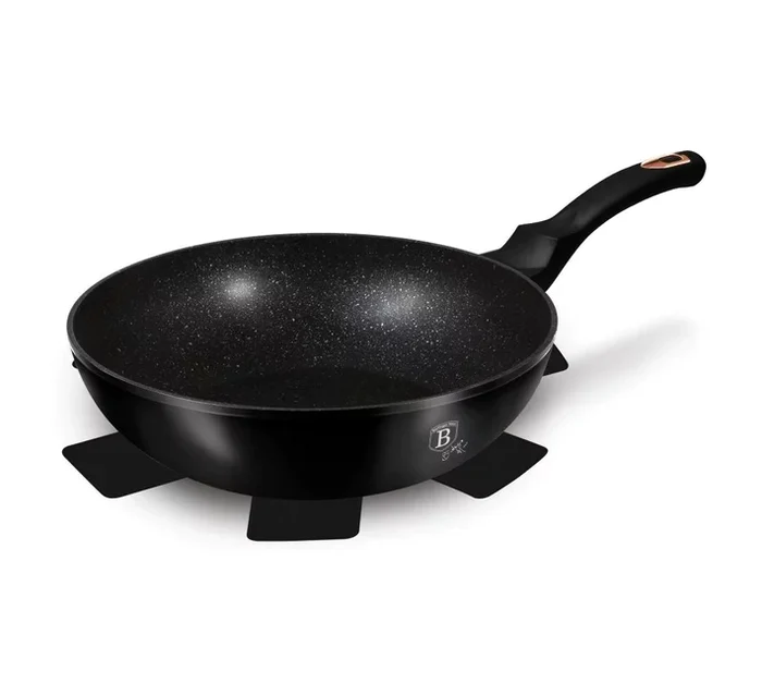 Berlinger Haus 30cm Marble Coating Deep Frying Wok - Black Rose Collection