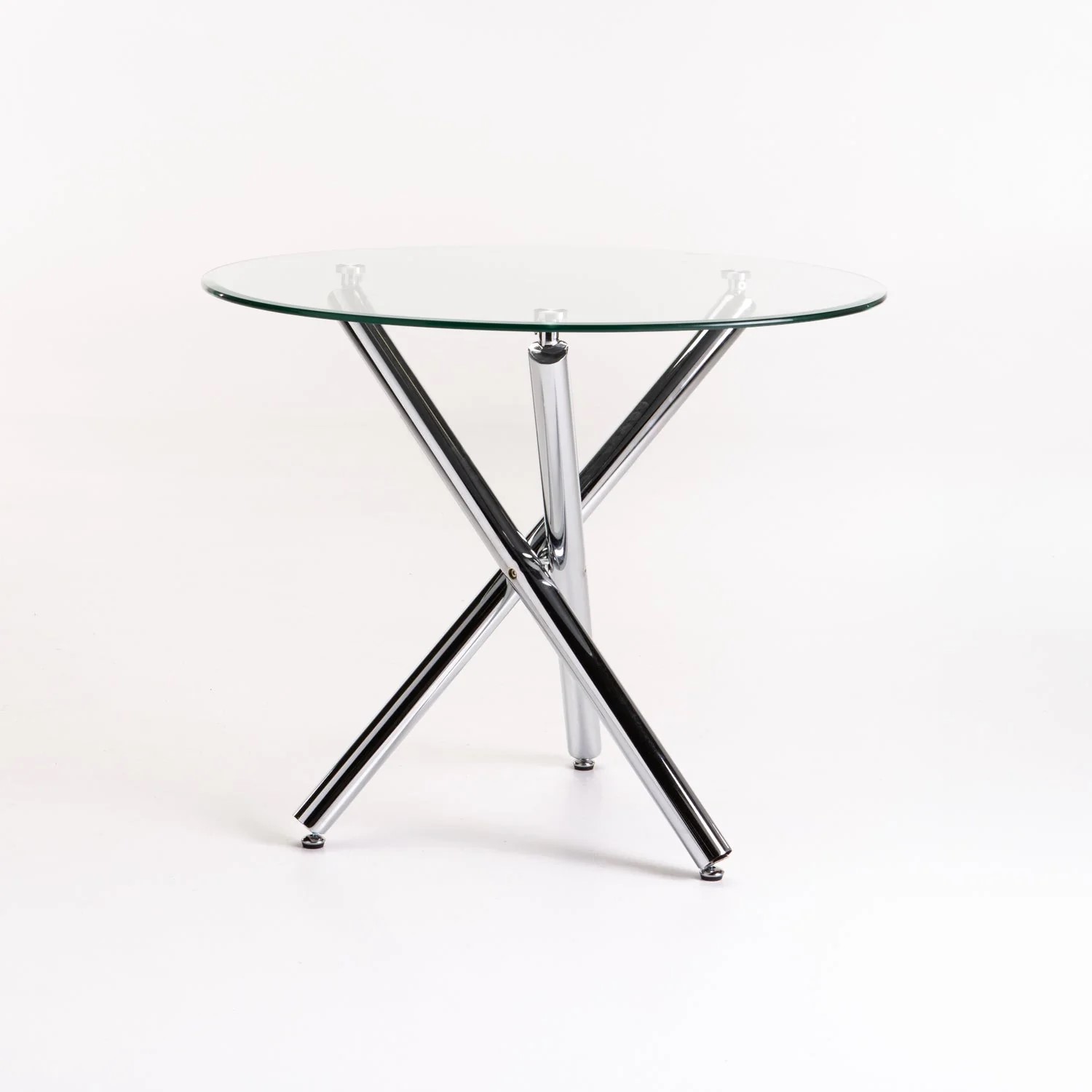 Diva 90cm round 10mm temp glass top dinning table