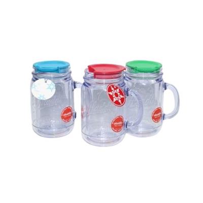 Mason Jar Acrylic Double Wall Travel Assorted Colour