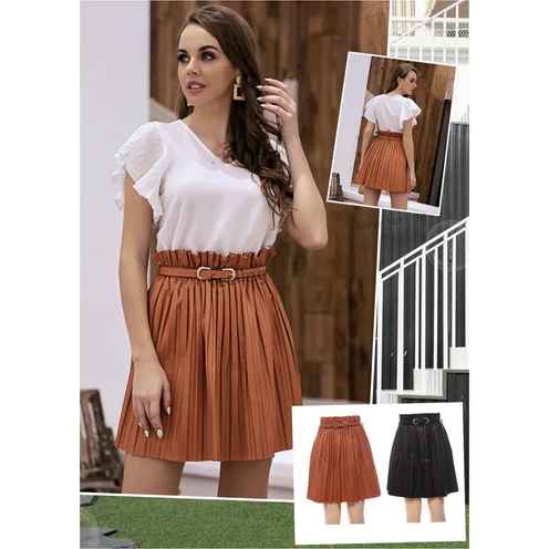Faux Pleated mini skirt