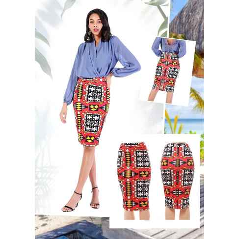Print Pencil Skirt