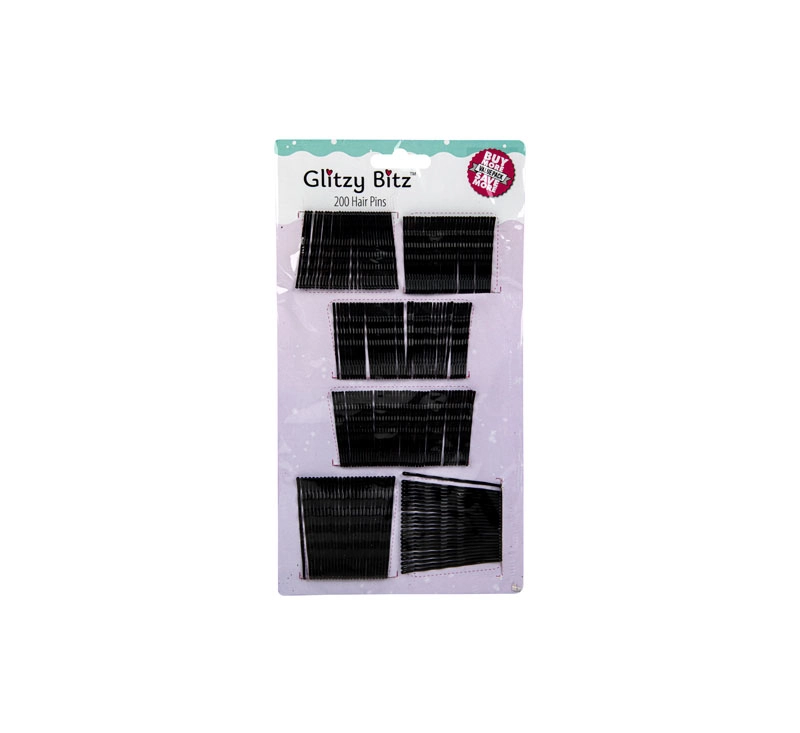 Black Hair Pins Assorted  - 200 Piece