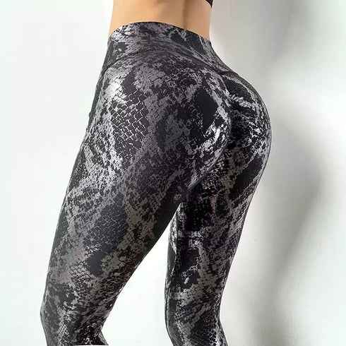 snake pattern yoga legging