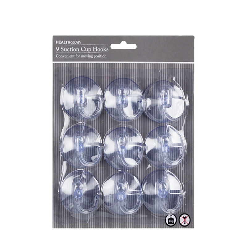 Plastic Suction Hooks - 9 Piece