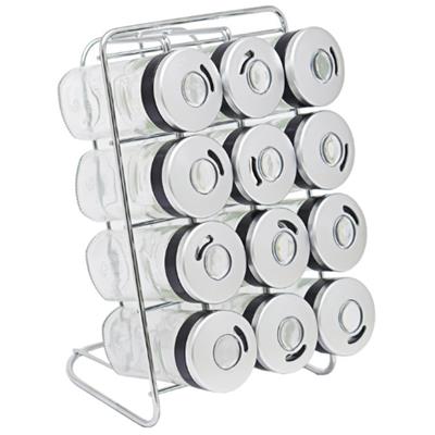 Aqua Spice Rack 12 Jar Silver 80ml
