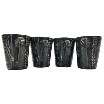 Reactive Mug White/Black 300ml 4pc