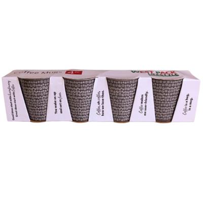 Reactive Mug White/Grey 410ml 4pc