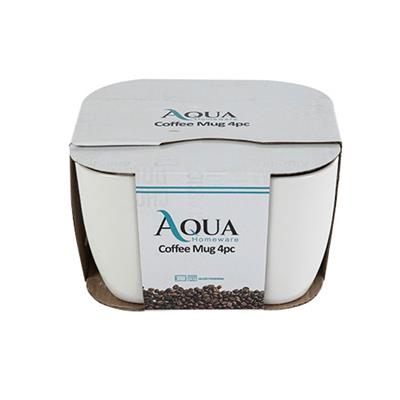 Aqua Super White Mug 4pc 13oz