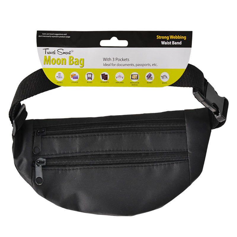 Travel Bag - Moon Bag - Travel Accessories - Storage - Black - 25cm