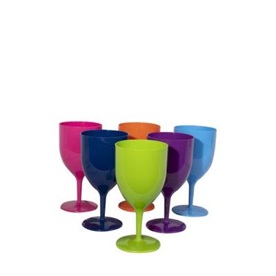Otima Wine Glass Assorted Colour 6pc 300ml