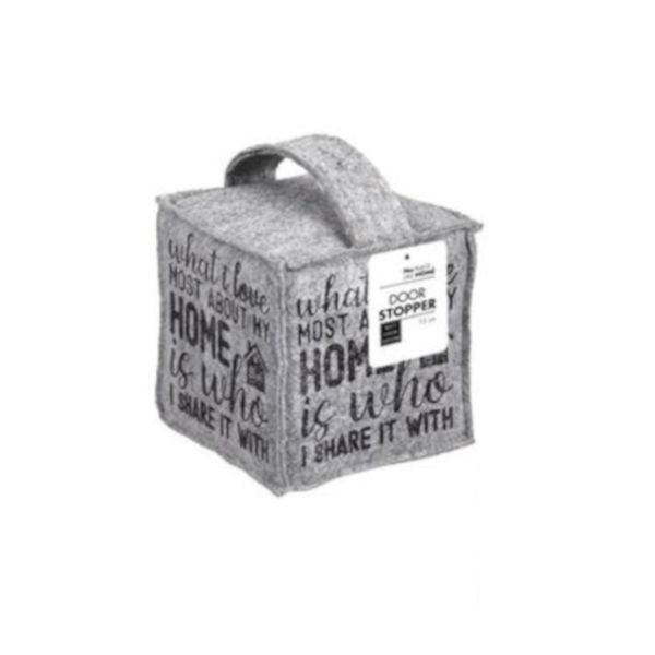 Luxury Modern Grey Square Doorstop with Handle - Home