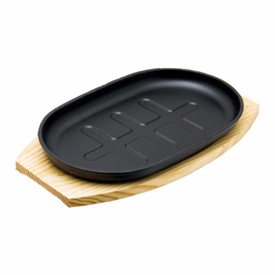Regent Cast Iron Steak Plate with Board Oval 270mm