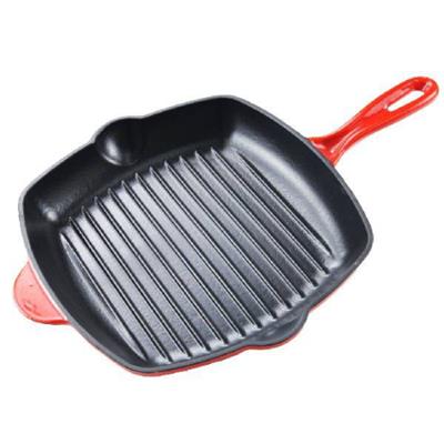 Aqua Grill Pan Cast Iron Square Red 43cm