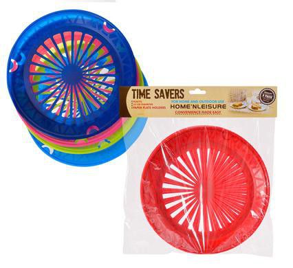 Bulk Pack 10 X Paper Plate Holders Plastic - 4 Piece