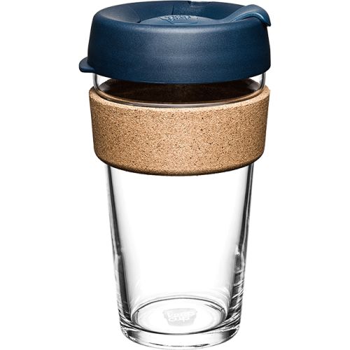 KeepCup Barista Brew Cork Reusable Glass Coffee Cup, 475ml
