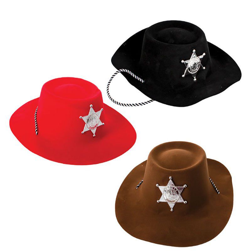 Bulk Pack x 3 Plastic Cowboy Dress Up Hats