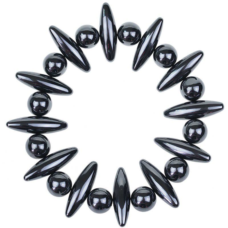 Black Magnetic Ferrite Magnets - Oval x 12 & Round x 12.