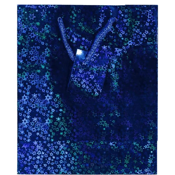 Medium blue foil gift bag