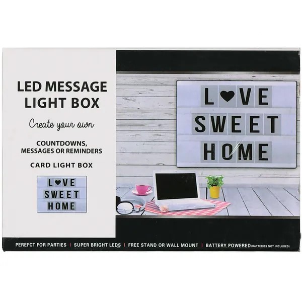 Micro light box with letters